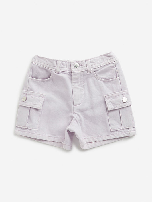 HOP Kids Lilac Cargo-Style Mid Rise Shorts