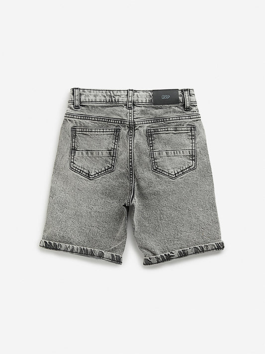 HOP Kids Charcoal Washed Mid Rise Shorts
