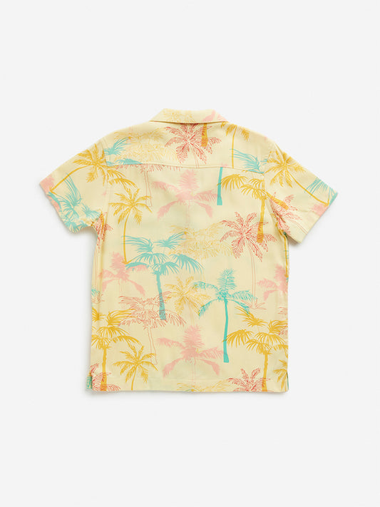 HOP Kids Yellow Tropical Design Shirt