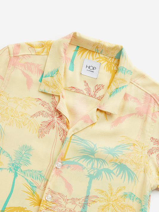 HOP Kids Yellow Tropical Design Shirt