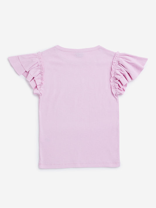 Y&F Kids Pink Ribbed T-Shirt