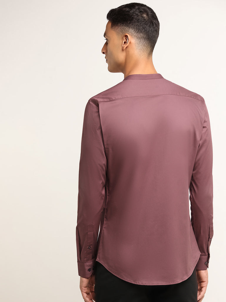 WES Formals Mauve Ultra Slim Fit Shirt