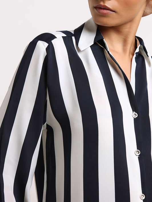 Wardrobe Navy Striped Shirt