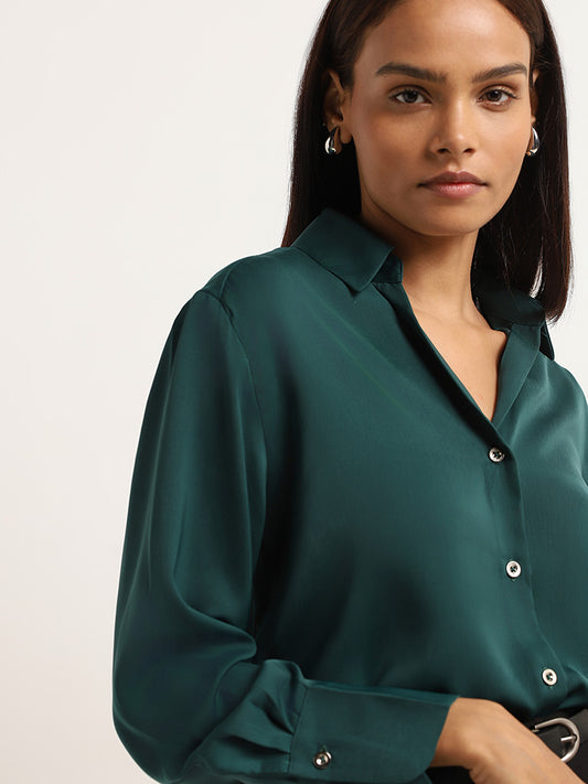 Wardrobe Green Relaxed Fit Shirt