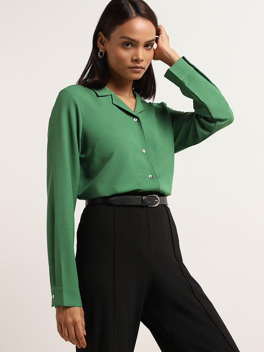 Wardrobe Green Relaxed Fit Shirt