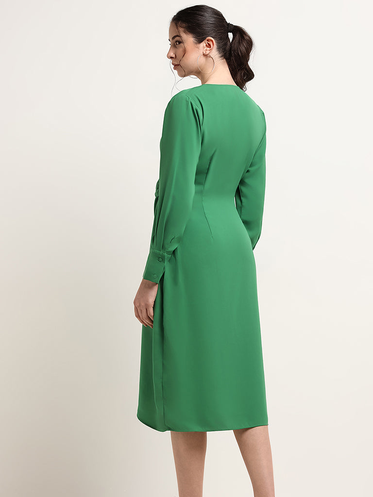 Wardrobe Green Wrap Dress