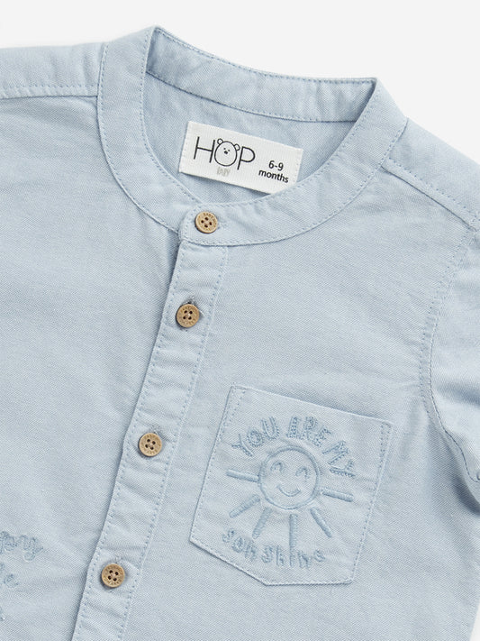 HOP Baby Light Blue Embroidered Shirt