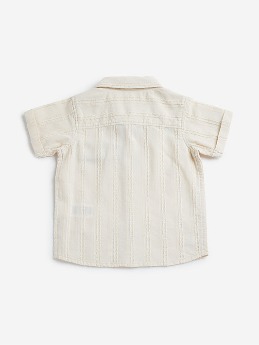 HOP Baby Beige Ribbed Shirt