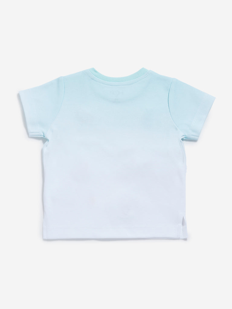 HOP Baby Blue Text Design T-Shirt