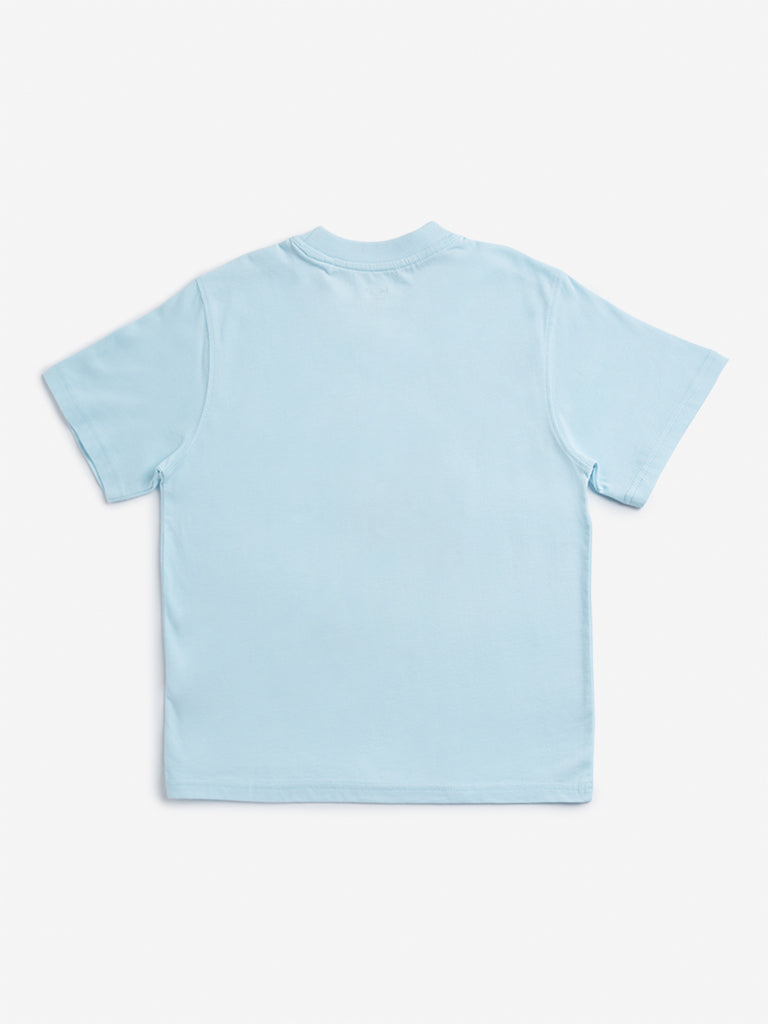 HOP Kids Light Blue Animal Design T-Shirt