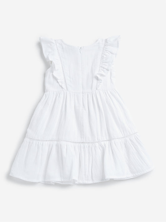 HOP Kids Off-White Floral Tiered Dress