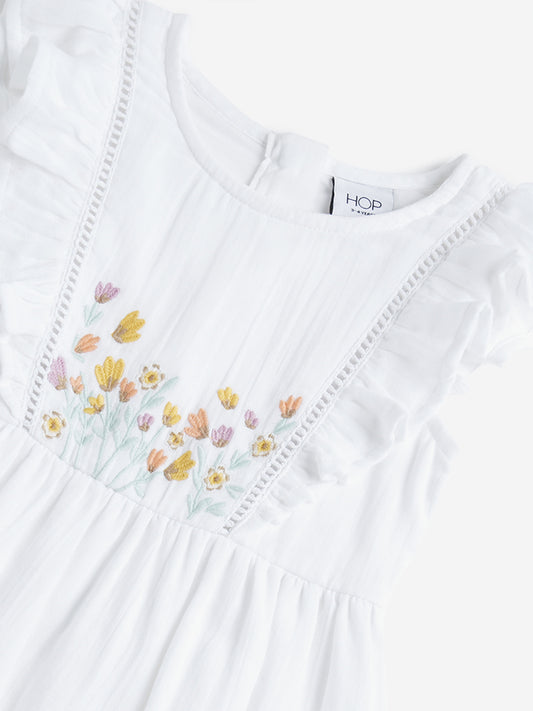 HOP Kids Off-White Floral Tiered Dress