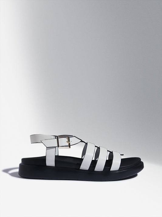 LUNA BLU White Multi-Strap Comfort Sandals