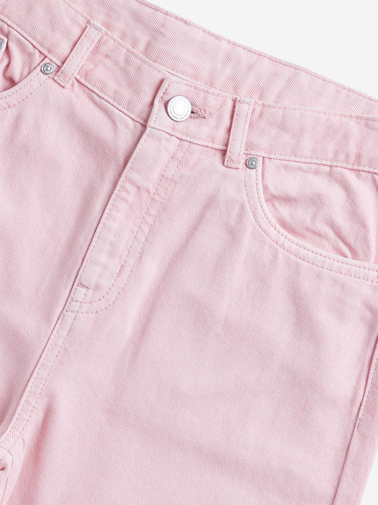 Y&F Kids Pink Straight Mid-Rise Jeans