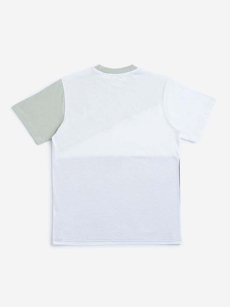 Y&F Kids Sage Colour-Blocked T-Shirt