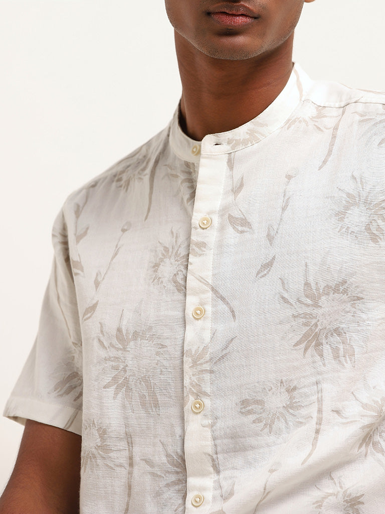 ETA Off-White Floral Print Resort Fit Shirt