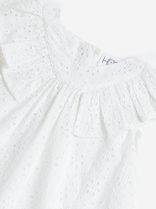 HOP Baby White Schiffli A-Line Dress