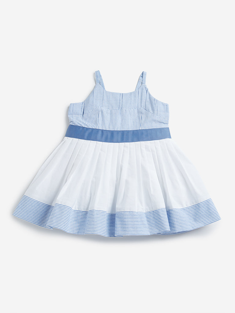 HOP Baby Light Blue Striped Dress