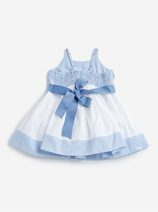 HOP Baby Light Blue Striped Dress