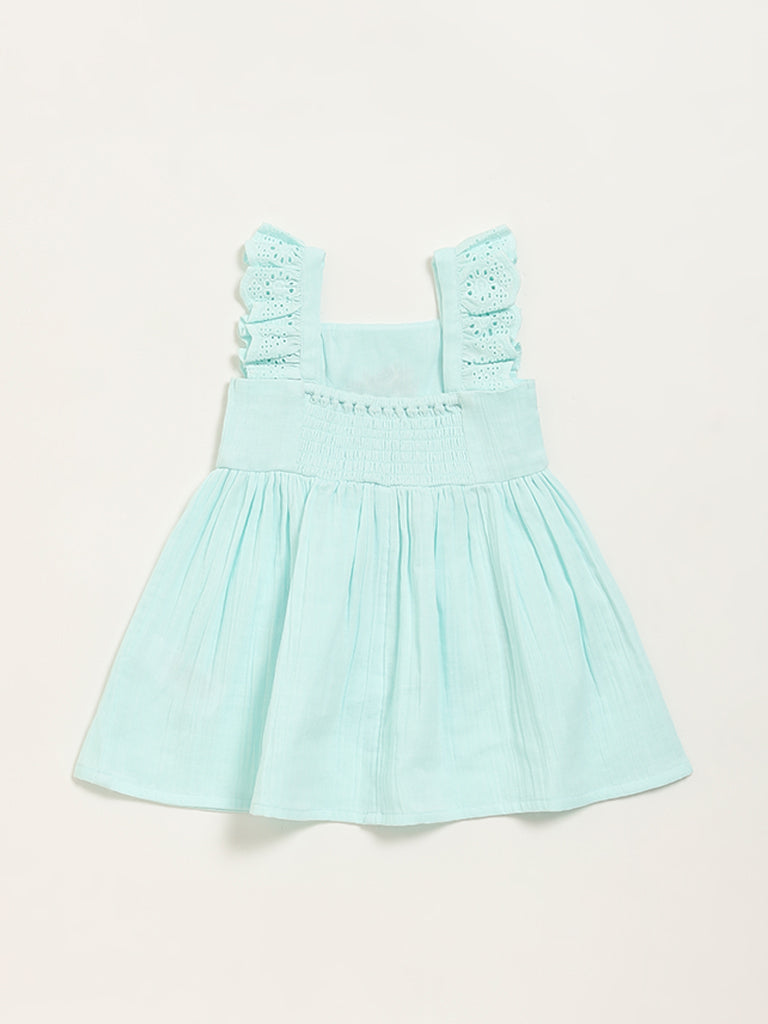 HOP Baby Mint Blue Lace Flutter A-Line Dress