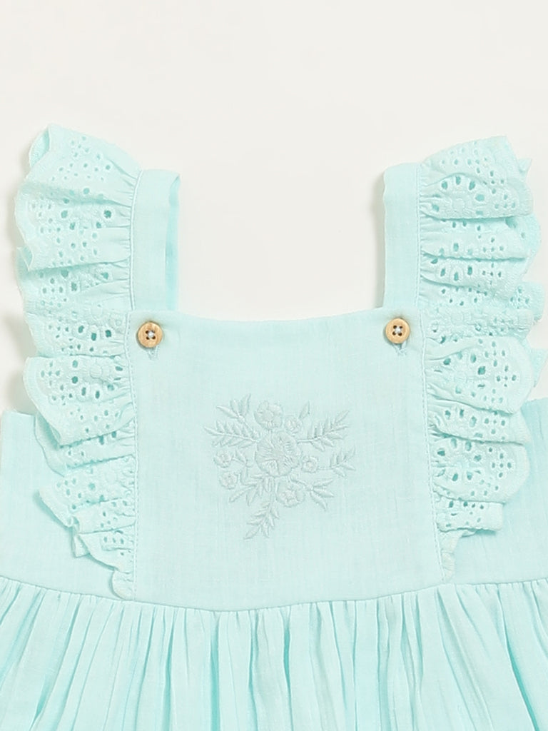 HOP Baby Mint Blue Lace Flutter A-Line Dress