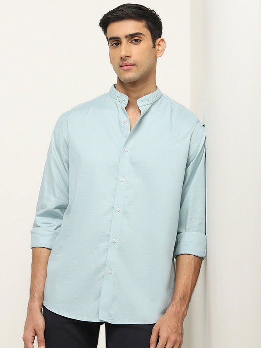 Ascot Light Blue Solid Relaxed Fit Shirt