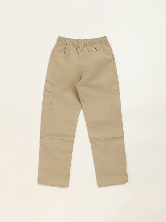 Y&F Kids Khaki Mid-Rise Trousers