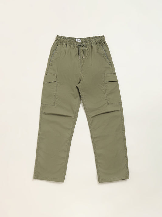 Y&F Kids Olive Mid-Rise Trousers