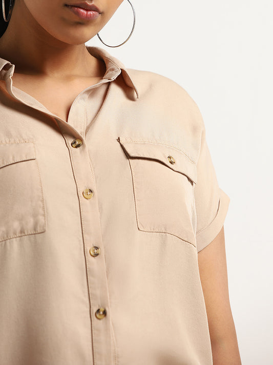 Gia Beige Relaxed Fit Shirt