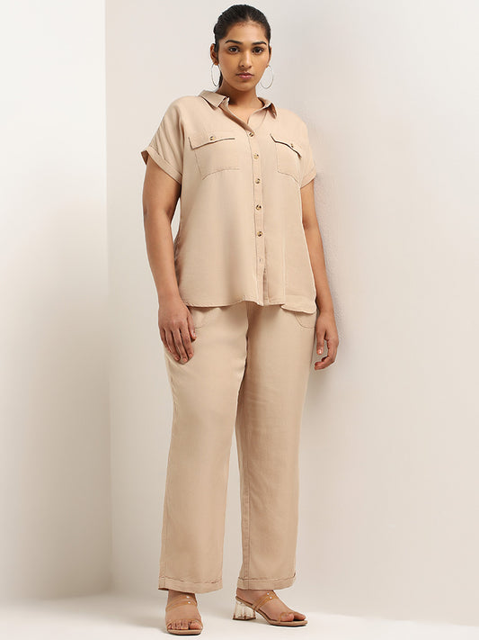 Gia Beige Relaxed Fit Shirt