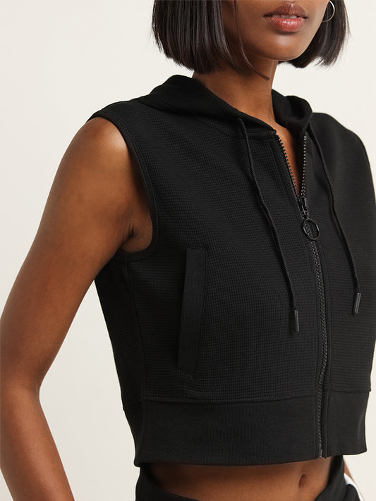 Studiofit Black Zipper Crop Jacket