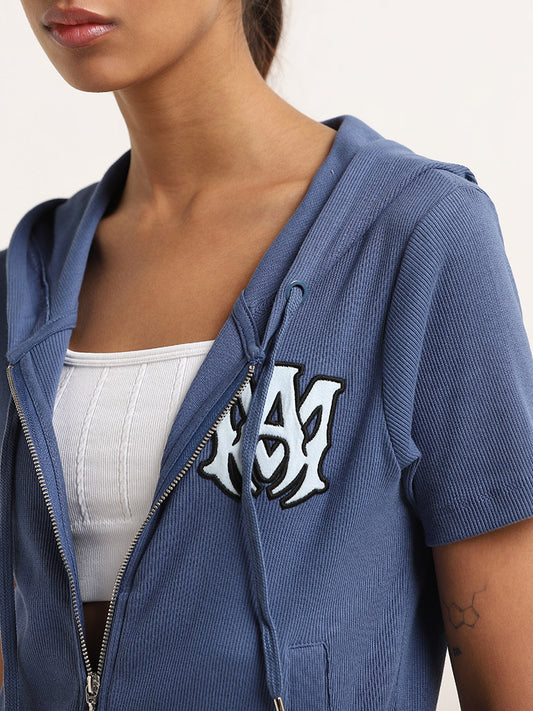 Studiofit Blue Ribbed Design Jacket