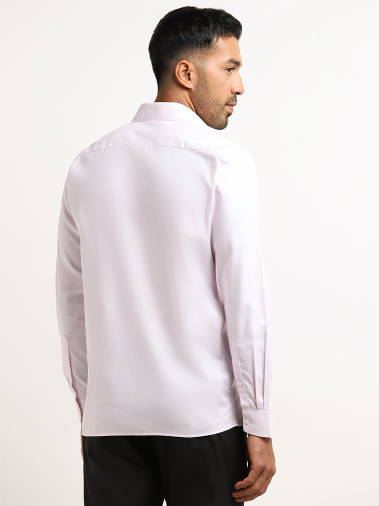 WES Formals Light Pink Slim Fit Shirt