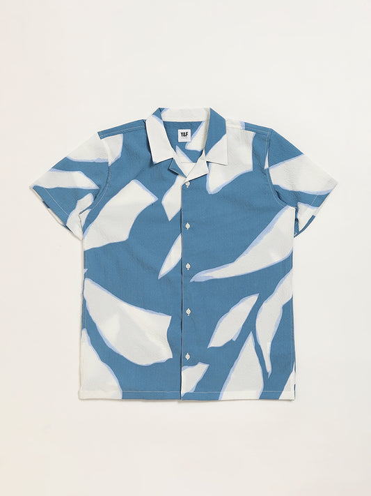 Y&F Kids Blue Abstract Print Shirt