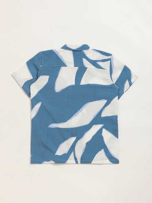 Y&F Kids Blue Abstract Print Shirt
