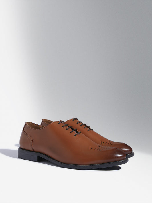 SOLEPLAY Dark Tan Lace-Up Formal Shoes