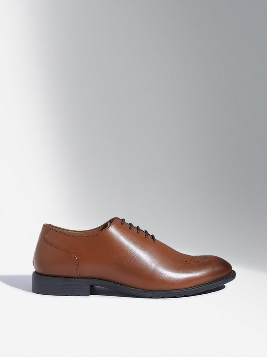 SOLEPLAY Dark Tan Lace-Up Formal Shoes