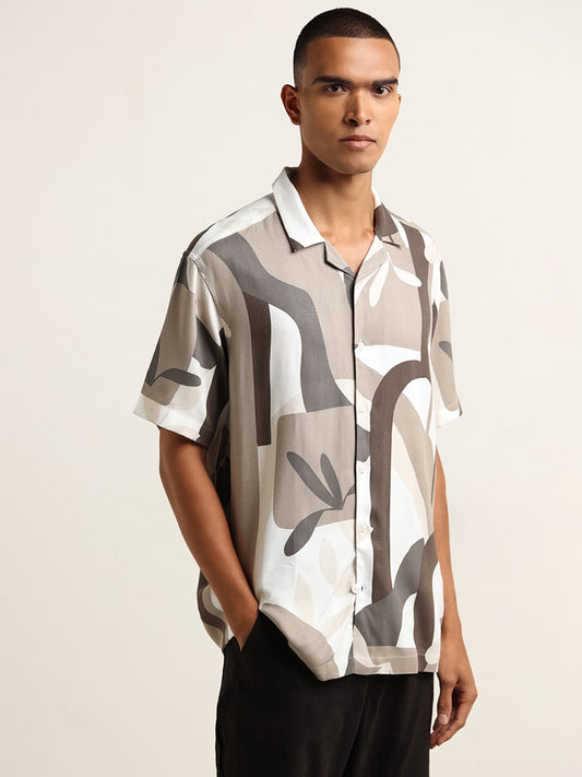 Nuon Multicolour Abstract Print Relaxed-Fit Shirt