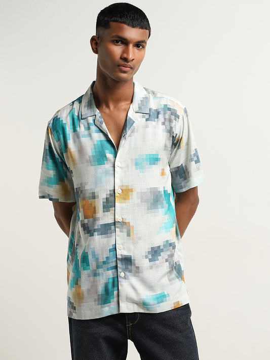 Nuon Multicolour Pixel Print Relaxed Fit Shirt