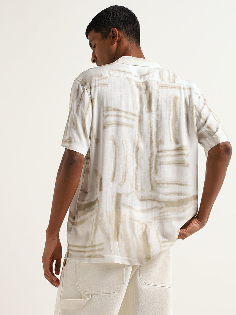 Nuon Off-White Relaxed Fit Tie-Dye Shirt