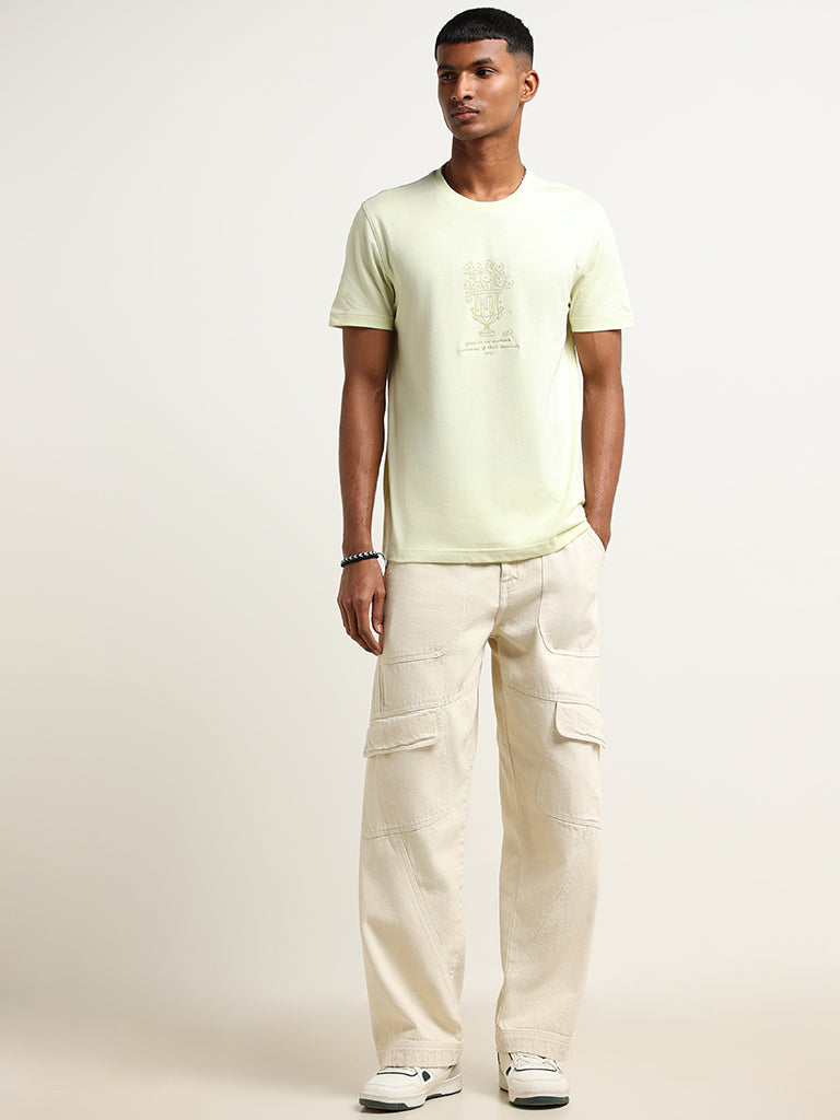 Nuon Lime Cotton Slim Fit T-Shirt