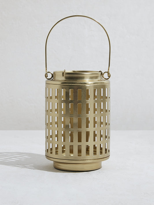Westside Home Gold Rectangular Lantern- Large