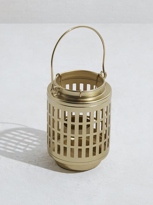 Westside Home Gold Rectangular Lantern- Small