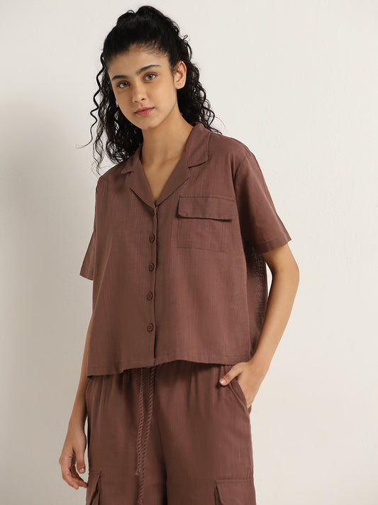 Superstar Taupe Solid Cotton Shirt