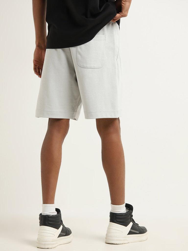 Studiofit Light Grey Relaxed Fit Mid Rise Shorts