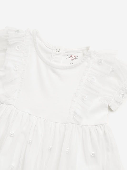 HOP Baby White Ruffle A-line Dress