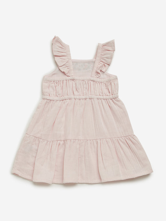 HOP Baby Light Pink Floral Design Tiered Dress