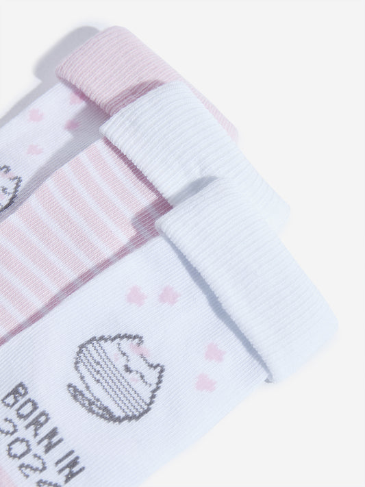 HOP Baby Multicolour Printed Socks - Pack of 3