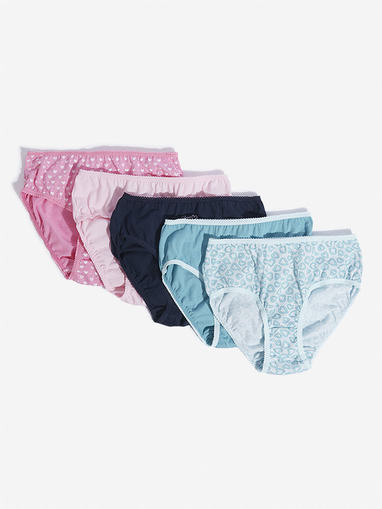 Y&F Kids Multicolour Printed Briefs - Pack of 5