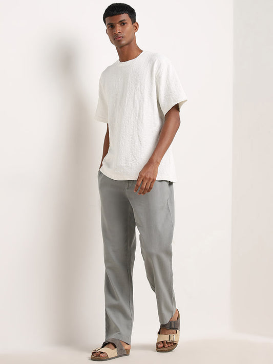 ETA Off-White Self-Textured Relaxed Fit T-Shirt